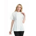 thumbnail image 3 of TOPTIE Women's Chef Coat With Contrast Piping Short Sleeve Chef Jacket, 3 of 10