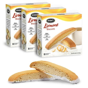 Nonni's Limone Biscotti Italian Cookies - 3 Boxes Lemon Cookies - Biscotti Individually Wrapped Cookies - Lemon Italian Biscotti Cookies w/ White Icing - All Natural Ingredients - Kosher - 6.88 oz
