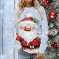 thumbnail image 1 of Chandail en Molleton de Noël pour Femmes 2023 Manches Longues Décontracté Impression de Noël Col Rond Chandail Tunique en Liquidation, 1 of 6