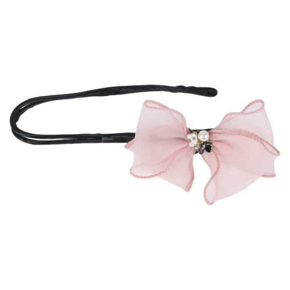 Unique Bargains 1 Pc Hair Disk Solid Color Bun Holder for Women Pink Black