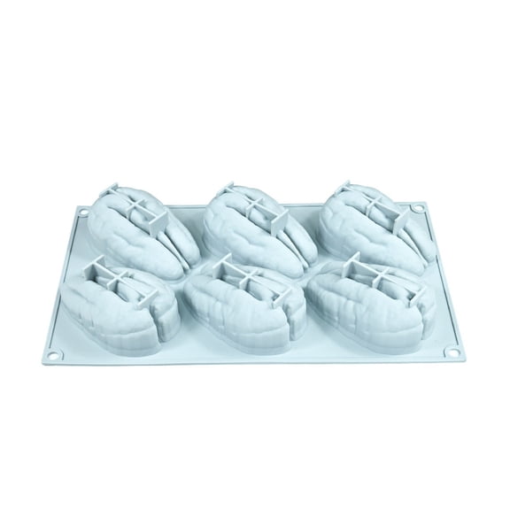 Coffee Bean Shaped Silicone Baking Mold, 6 Cavity Pastry Mold, Non-Stick 3D Chocolate Candy Mold, Reusable Baking Tool for Cake, Mousse, Soap for Homemade Desserts