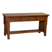 Crafters and Weavers Arts and Crafts 1 Drawer Wood Console Table in Cherry
