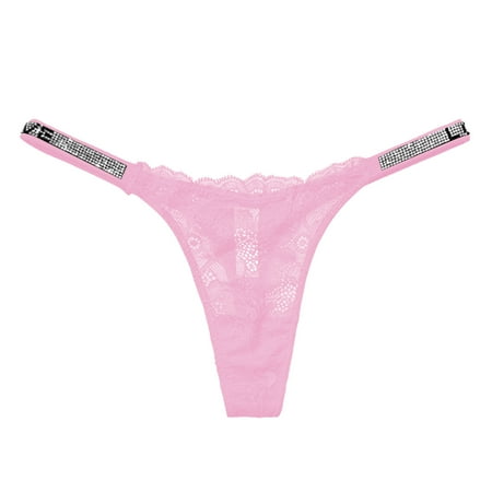 

Women s Shiny Rhinestone Lace Thin Strap Ultra Thin Hot Panties