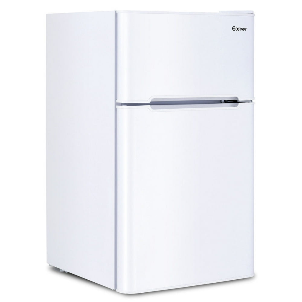 Costway Stainless Steel Refrigerator Small Freezer Cooler Fridge