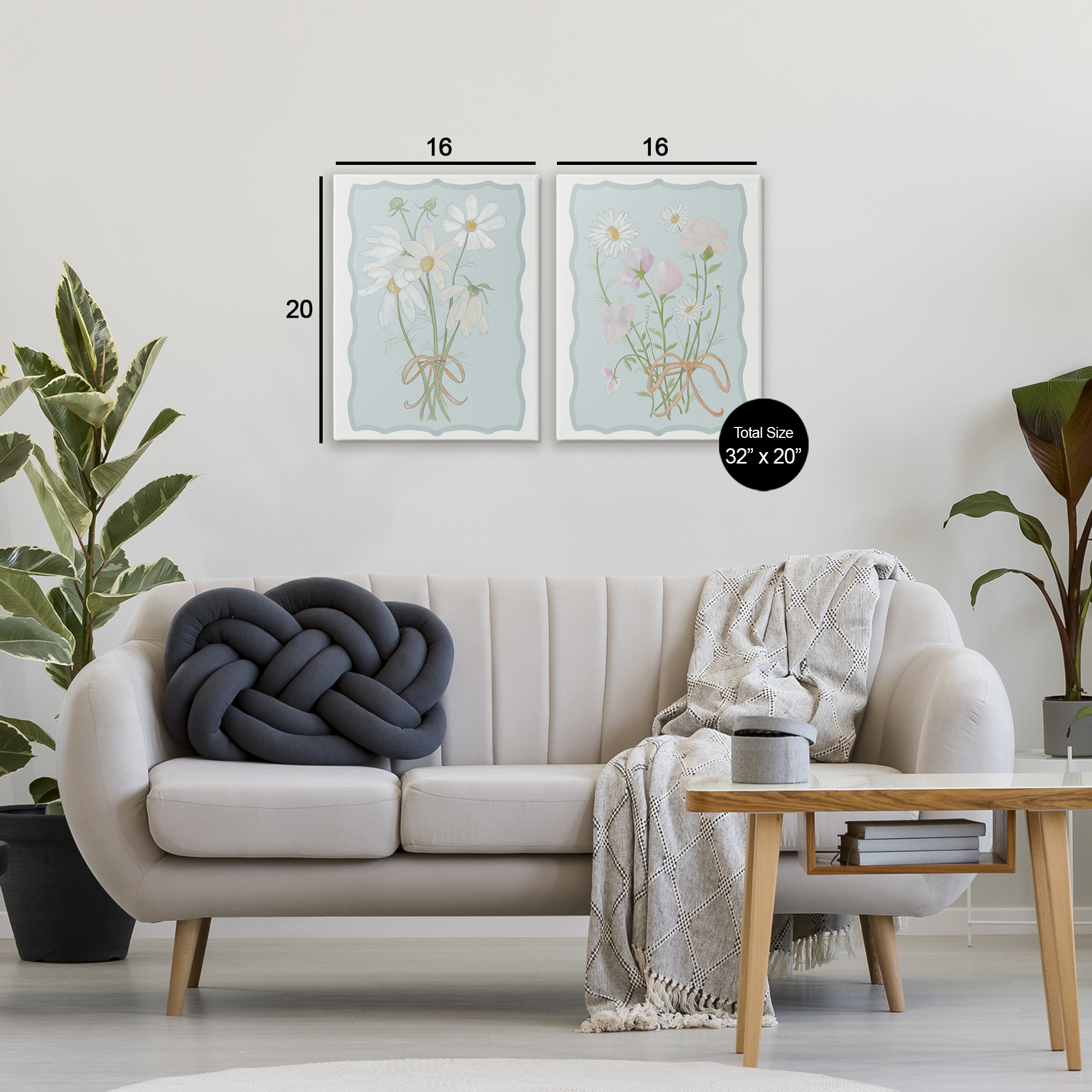 Vintage Spring Clippings 2 Piece Canvas Wall Art Set, design by Leslie Hermosa