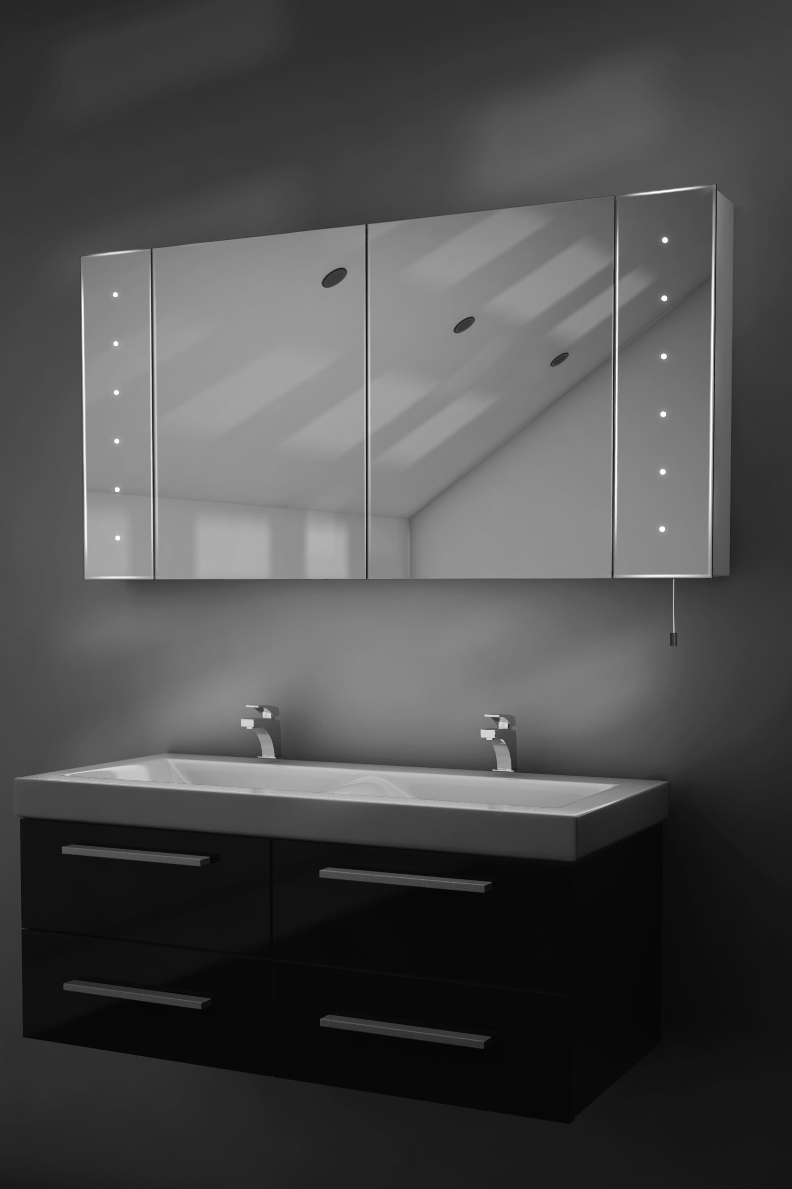 Karma Led Battery Bathroom Mirror Cabinet With Pull Cord K144 Walmartcom Walmartcom