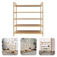 thumbnail image 3 of Zapatero de 5 niveles ajustable de bambú MDF, estante para zapatos para la entrada, organizador de zapatos con almohadillas antideslizantes, capacidad de almacenamiento para 15 pares de zapatos, 3 of 8