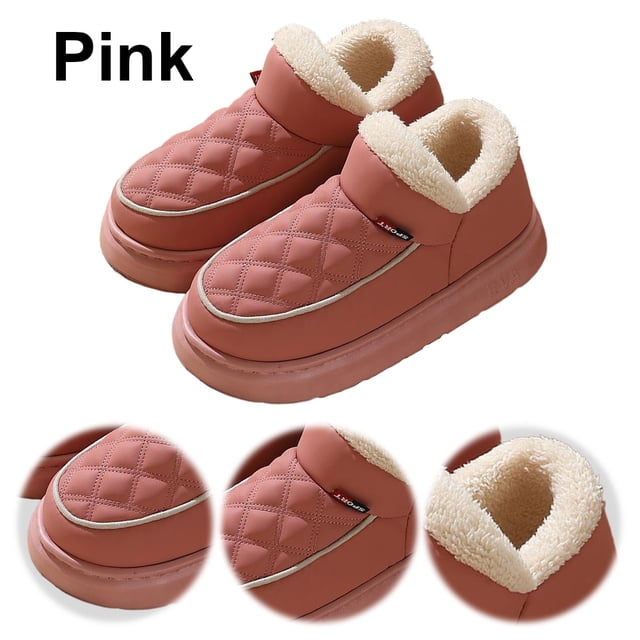 Pantuflas Borrosas Con Plataforma para Mujer Y Hombre Cálidas Cómodas Interior Exterior