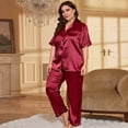 thumbnail image 1 of Pijama de seda artificial de verano de talla grande, pijama informal de moda, traje sexy y cómodo para mujer, ropa de casa, 1 of 1