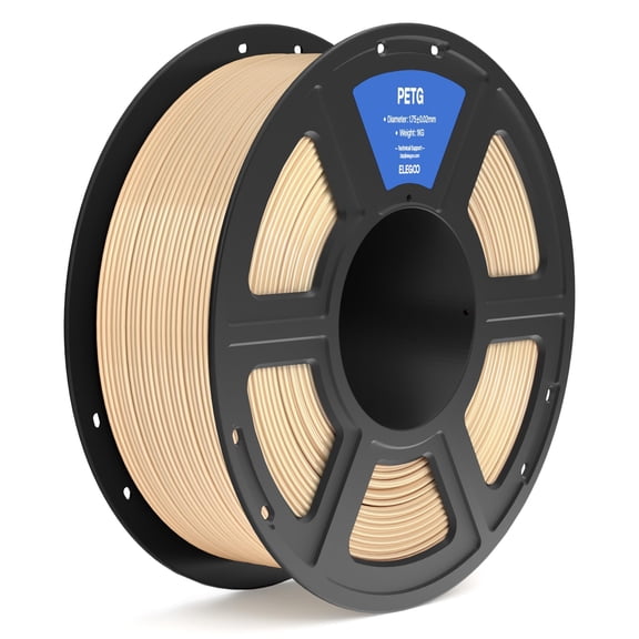 Filamento para impresora 3D ELEGOO PETG de 1,75 mm, color beige, 1 kg