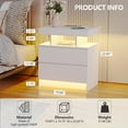 thumbnail image 4 of LVSOMT Nightstand with Charging Station and LED Light, Modern Night Stand with 2 Drawers, Smart Nightstand with USB Ports and Wireless Charger, Bedside Table for Bedroom, White, 4 of 7