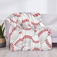 thumbnail image 3 of Yiaed Baseballs Print Blanket Throw Blanket Soft Cozy Flannel Blanket for Home Bed Sofa Couch Chair-40"x30", 3 of 6