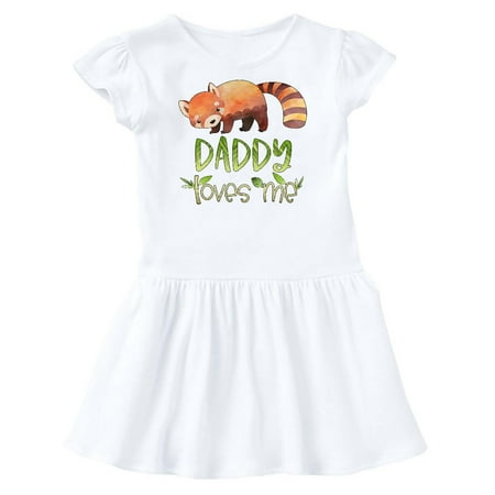 

Inktastic Daddy Loves Me Cute Red Panda Gift Toddler Girl Dress