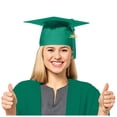 thumbnail image 2 of HNMKIU Graduation Cap Unisex Adult Commencement Hat For College Green,One Size, 2 of 3