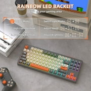 ATTACK SHARK Gaming Keyboard with Dual Mode Bluetooth 5.0/2.4Ghz TLK Mechanical Feeling Keyboard Mac,Rechargeable Anti-ghosting PBT 75% Wireless Keyboard Backlit for Silent Office/Gaming-Glimmer