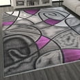 thumbnail image 3 of BizChair Modern Contemporary Area Rug, Purple Grey Black (8 Feet X 10 Feet), 3 of 7