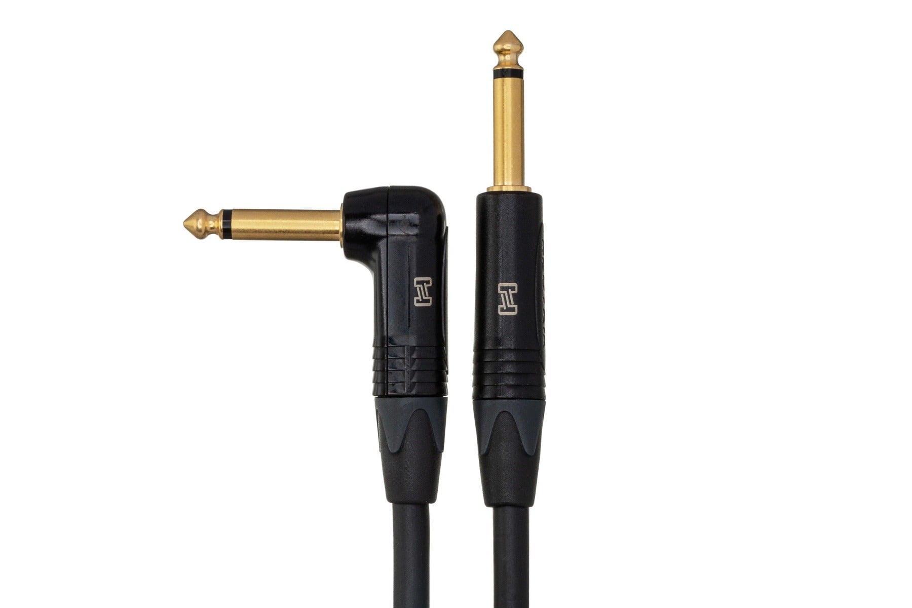 Hosa Technology 10' Straight 1/4" Plug Male to Right Angle 1/4" Plug Male Edge Guitar Cable