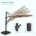 thumbnail image 5 of FLAME&SHADE 11 FT Cantilever Patio Umbrella w/Base, Outdoor Aluminum Offset Umbrellas 360° Rotation Hanging Market Umbrellas,Sand, 5 of 7