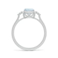thumbnail image 2 of Angara Natural 1.2 Ct. Aquamarine with Diamond Halo Ring in 14K White Gold for Women (Ring Size: 12), 2 of 9