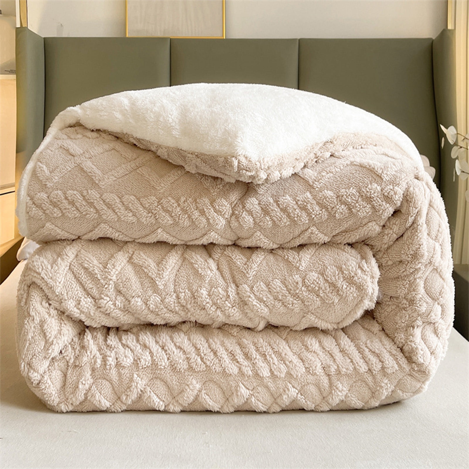 JMKQLZ Winter Lambswool Quilt Thick Warm Plush Bedding Comforter Bed Blanket Cold Weather Protection Suitable For All Seasons