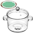 thumbnail image 3 of PTOOTP Olla sopera de vidrio de borosilicato alto con tapa, olla de vidrio transparente con asas dobles, olla para cocinar en el hogar, 3 of 7