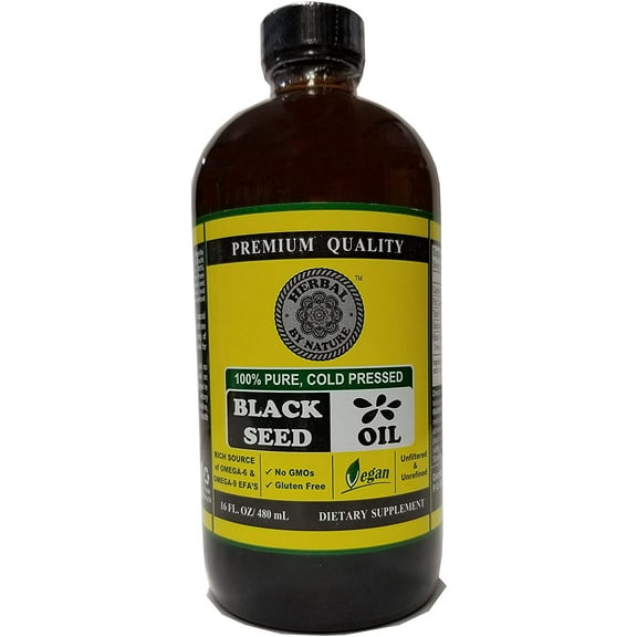 Hebal by Nature Black Seed Oil 100% Pure and Cold Pressed 16 fl oz
