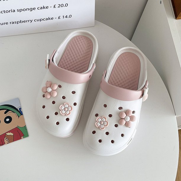 Nuevas sandalias de plataforma de verano para mujer con agujeros perforados elegantes, cómodas sandalias de playa antideslizantes de EVA con cabeza de moño y medio arrastre