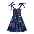 thumbnail image 3 of dmqupv Girls Patriotic Dresses Girls Dress Toddler American Flag Dresses Flutter Sleeve Patriotic Clothes Independence Day Outfits Dark Blue,3-4 Years, 3 of 6