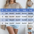 thumbnail image 3 of Womens Cropped Tops Summer Fashion Knit Hollow out Long Sleeves Crewneck T-Shirt Loose Comfy Sweater Knitwear Black X-Large, 3 of 5