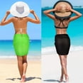 thumbnail image 3 of JIUWEN 2 Pieces Sarong Coverups for Women Bathing Suit Wrap Swimsuit Skirt Beach Bikini Cover Up Swimwear Chiffon(Black+Green),Sarong Wraps for Women,Beach Wraps for Women,Bikini Cover, 3 of 5