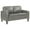Gray, variant on Rumi Loveseat- Gray Faux Leather- Modern Track Arms- Foam Cushions- 54 Inch