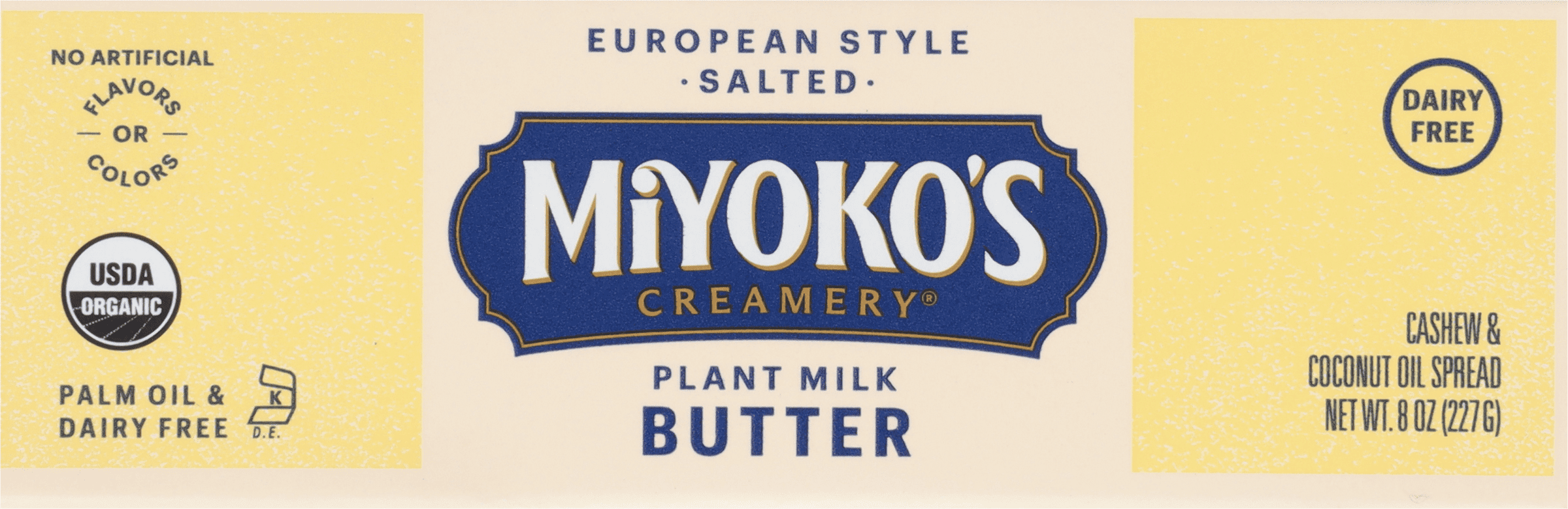 Miyoko's Creamery Salted European-Style Plant Milk Butter Spread, 8 oz Box, Ready to Use