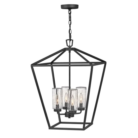 2567MB Hinkley Lighting Alford Place - 4 Light Medium Outdoor Hanging Lantern in Traditional Style - 17 Inches Wide by 24.5 Inches High-Museum Black