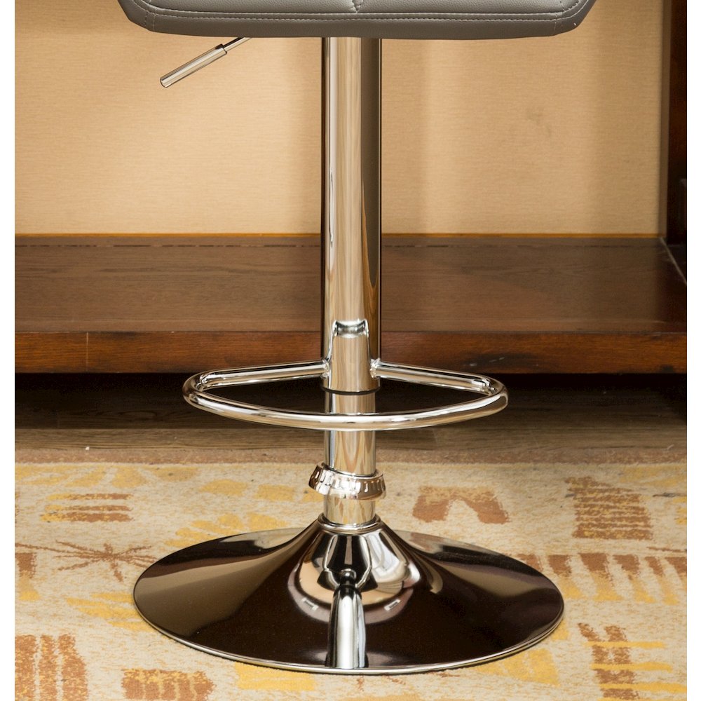 Roundhill Furniture Glasgow Contemporary Tufted Adjustable Height Hydraulic Bar Stools, Set of 2, Black