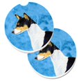 thumbnail image 1 of Blue Basenji Set of 2 Cup Holder Car Coaster, 1 of 1