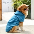thumbnail image 3 of Dog Hoodie Comfortable Fit Back Pocket Warm Outdoor Dog Sweatshirt with Drawstring for Large Dogs-Blue,XL, 3 of 8