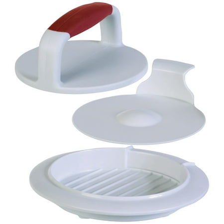 093446-003-0000 Hamburger Press, White, 3-piece hamburger press makes any meat or vegetarian burgers, crab or fish cakes perfectly sized in no time By (Best Way To Make Kabobs)