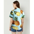 thumbnail image 4 of SSLR Womens Hawaiian Shirts Floral Blouses Short Sleeve Button Down Shirts, 4 of 8