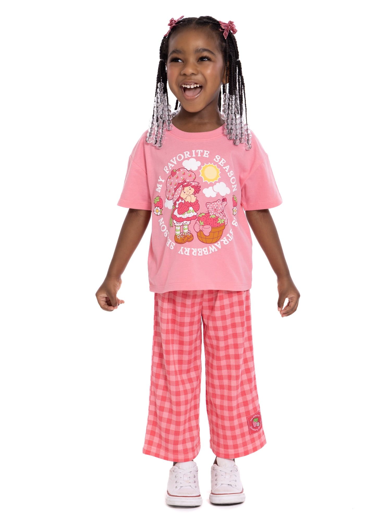 Strawberry Shortcake Toddler Girls Graphic Tee and Print Pants Set, 2-Piece, Sizes 12M-5T