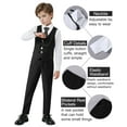 thumbnail image 5 of Boys Suit Formal Dress Clothes Big Boy Wedding Outfit Vest+Pants+Dress Shirt+Chain+Adjustable Tie 6-10Y, 5 of 7