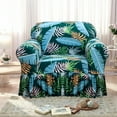 thumbnail image 5 of TOPCHANCES Sofa Cover with Skirt, Non-slip Couch Cover Stretch Slipcover Furniture Protector for Dogs Cats Pets (Chair Cover, Leaves Print), 5 of 9
