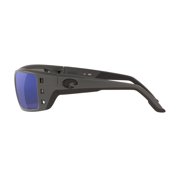 Costa Del Mar Sunglasses for Men - Permit Mens Polarized Sunglasses - Fishing, Boating & Beach UV Protection - Size 62 - Matte Gray/Blue Mirror 580G