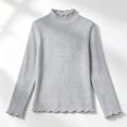 thumbnail image 4 of Krdevn Kids Mock Neck Long Sleeve Top Modal Soft Embroidered Floral Tee Stretchy Slim Fit Base Shirt for Casual Daily Outdoor Fall Spring Wear,4-5 Years, 4 of 4