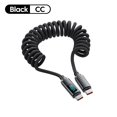 thumbnail image 1 of Retractable Spring 120W Digital Display Car USB C to Type C Fast Charging Cable for iPhone 15 16 Samsung Huawei Xiaomi, 1 of 6