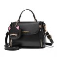 thumbnail image 2 of Bolsa bandolera de cuero con lindo gato para mujer con asa superior y monedero (negro) Ehuebsd Para Estrenar, 2 of 9