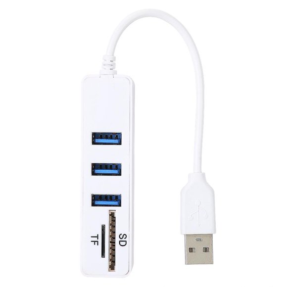 Multi-port USB 2.0 Hub, High Speed Splitter Adapter, Multi-function SD/TF Card Reader