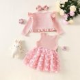 thumbnail image 5 of Mnyotv Baby Girl Clothes Toddlers Sleeveless Floral Tutu Dress with Long Sleeve Cardigan and Headband Fall Summer Outfit Size 3-6Months, 5 of 6