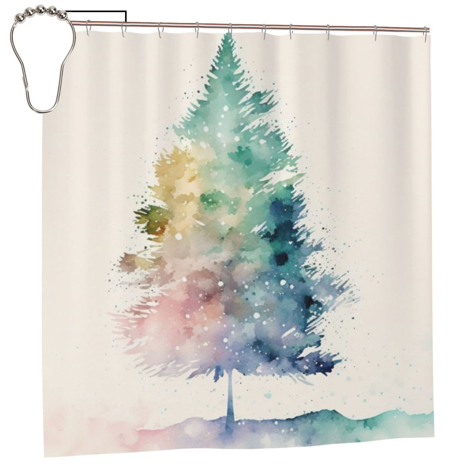 Polyester Fiber Shower Curtain, Watercolor Minimalism Shower Curtain ...