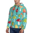 thumbnail image 3 of Honeii Mushrooms Pattern Mens Hoodies Men's Loose Sleeve Sweatshirt,Pullover Hooded Sweatshirt for Men,Essentials Hoodie-Large, 3 of 7