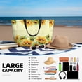 thumbnail image 6 of KLL Sunflowers On A Yellow Background Print Large Beach Tote Bag Women Waterproof Sandproof Zipper Beach Tote Bag for Pool Gym Grocery Travel with Wet Pocket, 6 of 7